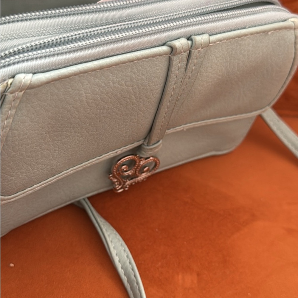 Elegant Gray Leather Women's Bag